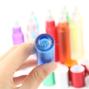 Fancy 10ml Rollo cosmético de vidrio transparente en botellas Difusor Aceite esencial Perfume Botellas de rodillo de vidrio de acero - Product Image 6