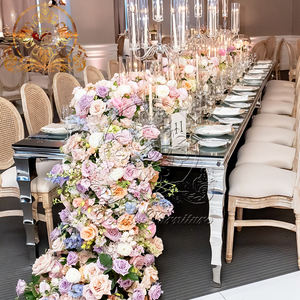 Mesa de <span class=keywords><strong>Comedor</strong></span> Rectangular de Metal para Eventos, Bodas y Fiestas, Muebles de Lujo Estándar, 120x80, Moderna, para Cocina, para 8 a 10 Personas - Product Image 1