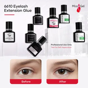 Missgel Mini extension de cils en vrac noir de luxe de haute qualité Colle à cils professionnelle personnalisée, rapide et forte, de marque privée