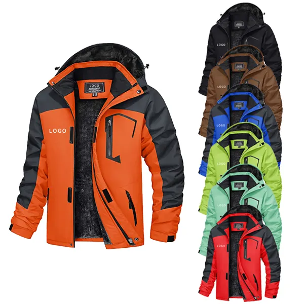 Abbigliamento outdoor giacca impermeabile cappotto da neve da sci giacca di pelliccia di agnello calda Parka impermeabili giacche per uomo inverno