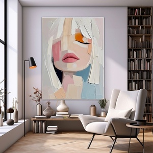Peinture à l'huile minimaliste personnalisée peinte à la main sur toile, décoration murale pour cadeau de mariage ou de pendaison de crémaillère - Product Image 3