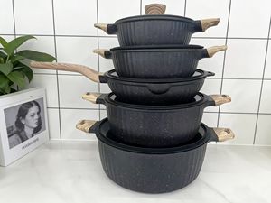 Ensemble de casseroles UAKEEN haute performance, 10 pièces, 20 cm, 24 cm, 28 cm, 32 cm, casserole, poêle à frire profonde de 28 cm, compatible <span class=keywords><strong>induction</strong></span>, antiadhésif - Product Image 1