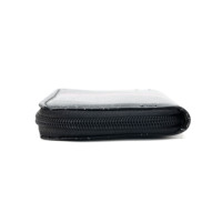 Portefeuille long à pression en PU noir pailleté avec imprimé ruban, plusieurs emplacements pour cartes, unisexe, doublure en polyester, sensibilisation au cancer du sein