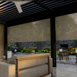 Pérgola de aluminio personalizada con control remoto, persianas eléctricas apilables a prueba de lluvia, <span class=keywords><strong>toldos</strong></span> de techo parasol para Villa, patio, terraza - Product Image 6