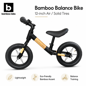 Tricycle à deux roues en bambou, pneus gonflables/solides de 12 pouces, siège rembourré réglable, guidon ergonomique, réglage de la hauteur pour 2-3 personnes - Product Image 2