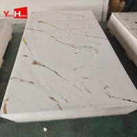 Plaque de marbre PVC avec revêtement UV brillant pour la décoration murale intérieure
