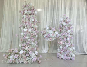 Bunga menara kue merah muda buatan tangan kualitas tinggi Set lengkungan klakson bunga untuk dekorasi pesta ulang tahun - Product Image 3