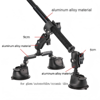 Kit de montage de voiture à triple ventouse support de caméra à bras magique de pare-brise extérieur à dégagement rapide avec adaptateur de caméra d'action