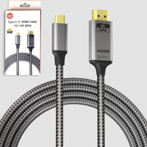 Cable Justlink UHD 8K Tipo C a <span class=keywords><strong>HDMI</strong></span>, Cable <span class=keywords><strong>HDMI</strong></span> 8K60Hz 4K144Hz, Adaptador de Video USB C 3.1 a <span class=keywords><strong>HDMI</strong></span> V2.1 para Teléfono y Portátil - Product Image 1