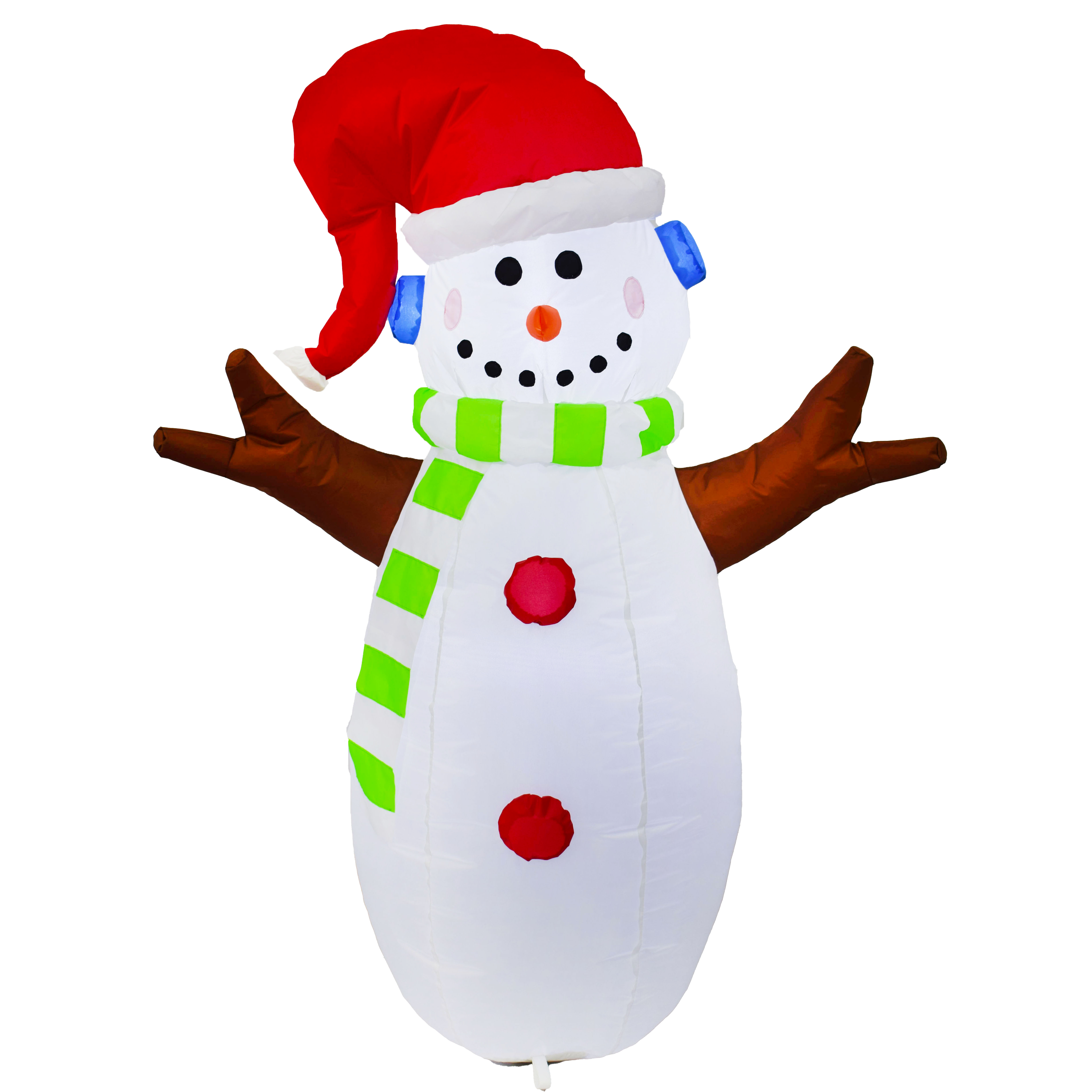 Hombre de nieve con luces LED y sombrero de Navidad