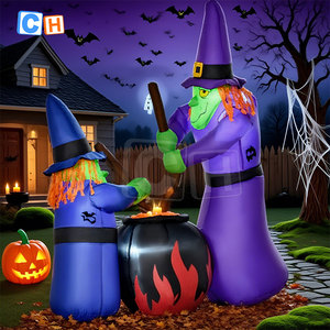 Sorcière gonflable géante, mascotte effrayante, publicité volante gonflable pour Halloween, bar hanté. - Product Image 1
