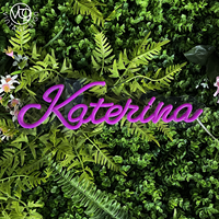 Lumière néon LED personnalisée avec nom |   Panneau mural décoratif avec toile de fond naturelle