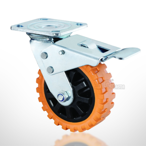 4 5 <span class=keywords><strong>6</strong></span> 8 polegadas pesados PU roda universal muitas vezes nos rodízios prateleiras de carga planas rodas do carrinho rodízios - Product Image 4