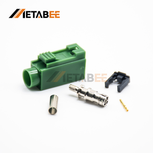 Conector Hembra FAKRA E Verde Tipo Crimpado y Soldadura para Cable Coaxial RG316 RG174 de 50 Ohmios, Aplicación para Antena de TV de Coche y Telemática - Product Image 3