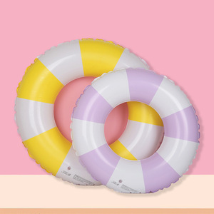 Flotador de Piscina con Forma de Anillo, Diseño Retro a Rayas, <span class=keywords><strong>Inflable</strong></span> de PVC para Fiestas de Verano en la Playa, para Adultos y Niños - Product Image 2