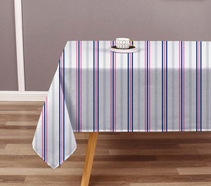 Premium Cotton Table Cloth Yarn Dyed Stripe Design Durable Woven Fabric Dining Table Cover Bulk Home Textile Export Supply - Product Image 1