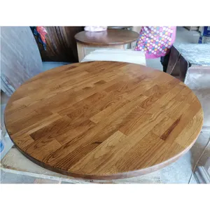 Factory Wholesale Outdoor FJ Oak Table Top Solid Wood Round Coffee Table Top