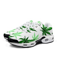 Hot Pot feuilles feuille d'herbe vert et blanc coussin d'air chaussures de sport chaussures surdimensionnées pour hommes livraison directe chaussures rembourrées pour femmes