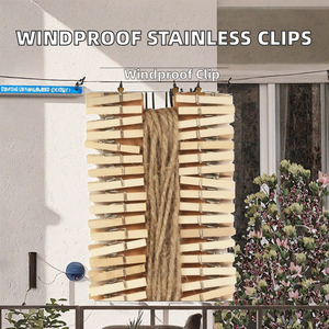Pinces à linge en bois sans couture, coupe-vent, pour séchage, usage domestique, petites, modernes et minimalistes - Product Image 2