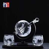 Ensemble de verres à whisky en verre à vin Offre Spéciale, carafe à whisky Globe avec 2 verres à whisky pour cadeau