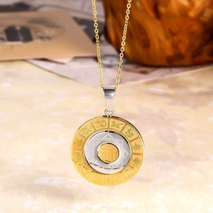 Collana Amuleto in Acciaio al Titanio con Ciondolo a Nove Palazzi e Dodici Segni Zodiacali, Vendita Diretta dalla Fabbrica, Articoli Religiosi, Articolo di Grande Successo - Product Image 5
