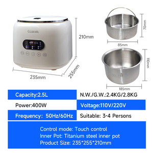 Olla arrocera digital eléctrica para el hogar antiadherente, automática, con bajo contenido de azúcar, de 2,5 L, con olla interior de acero inoxidable - Product Image 6