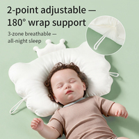 Oreiller pour nouveau-né personnalisé en gros, en soie de mûrier respirante, design nuage, garnissage en fibres de polyester, lavable, utilisation toutes saisons