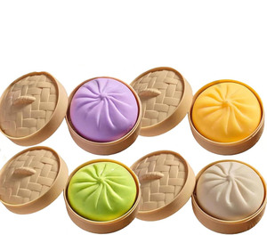 2026 New Mystery Glitter Soft TPR Stress Relieving Funny Design <b>Squeeze</b> Dumpling Wholesale Squishy Bao Bun Sensory Toy - Product Image 4