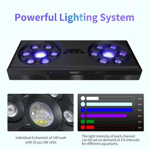 Lámpara LED para Acuario de Agua Salada con Control Táctil, Programable, de Espectro Completo, para Arrecifes de Coral, con Simulación de Amanecer y Atardecer, Marca <span class=keywords><strong>Moonlight</strong></span> Group Control - Product Image 2