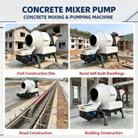 Pompe à béton Fine Stone 15m³/h, mini-pompe intégrée, petite pompe à béton portable diesel pour le coulage de sols décoratifs
