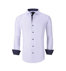 OEM/ODM Camisas Hombre 2023 Popular European and American Men's Business Casual <strong>Peach</strong> Skin Printed Men's <strong>Shirts</strong> - Product Image 1