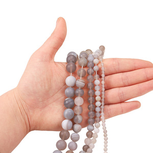 Matte Gray Agate Striped Round Loose <b>Beads</b> 4 6 8 10 12mm For Jewelry Making <b>Stone</b> <b>Beads</b> - Product Image 4