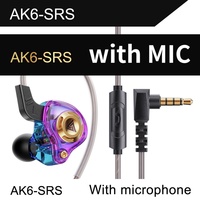 Écouteurs sportifs AK6-SRS haute qualité sonore, chipset, basses ultra profondes, moniteur HIFI, contrôle filaire, 3,5 mm