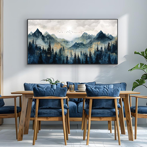 Peinture murale moderne sur toile, art abstrait, <span class=keywords><strong>aquarelle</strong></span>, paysage de montagne, grande décoration murale pour salon, bureau, fresques murales - Product Image 3