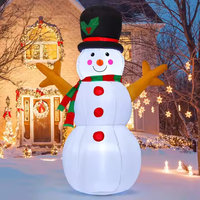Bonhomme de neige blanc gonflable de Noël avec lumières LED à changement de couleur décorations de fête intérieure/extérieure pour décor de cour