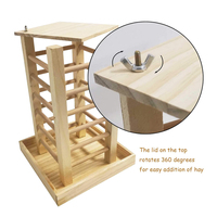 Mangeoire à foin en bois pour lapins, support d'alimentation vertical anti-gaspillage pour animaux de compagnie, distributeur de foin et de herbe pour petits animaux