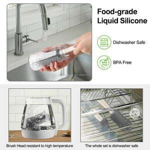 Escurrebotellas 6 en 1 con Patente de EE. UU. y la UE, Cepillo de Limpieza de Silicona para Biberones, Estante de Almacenamiento de Cocina, Escurridor de Biberones Portátil - Product Image 3
