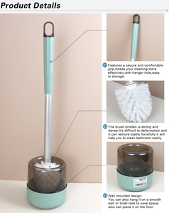 Factory Supply Wall Mounted <strong>Toilet</strong> Bowl Cleaning <strong>Brush</strong> Holder Set <strong>Aluminum</strong> Stick Bathroom <strong>Toilet</strong> Cleaning <strong>Brush</strong> - Product Image 6