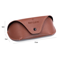 Bestpackaging étui souple pour lunettes de soleil en cuir de luxe étui à lunettes étui magnétique bouton lunettes sac voyage logo personnalisé D10-R08