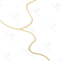 Gemnel vente chaude 925 argent sterling 18k or mini perle boule chaîne lariat collier femmes