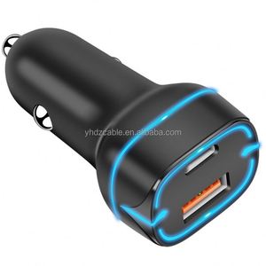Fast Charging QC3.0 Dual Port Car Phone <b>Charger</b> Blue LED Display 5V3A Type-C Port 15W Short Circuit Protection for Mobile Phone - Product Image 4