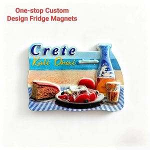 Aimants de réfrigérateur en résine 3D personnalisés, vente en gros, souvenir touristique, design Grèce <span class=keywords><strong>Crète</strong></span>, autocollant magnétique pour réfrigérateur, pour la promotion - Product Image 1