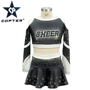 Copter cheerleader produsen seragam desain baru seragam abu-abu pemandu sorak