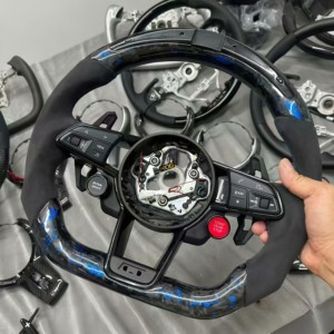 Volant personnalisé en fibre de carbone forgée <span class=keywords><strong>blanche</strong></span> pour <span class=keywords><strong>Audi</strong></span> B9 A3 A4 A5 S4 RS5 S3 S4 S5 A6 A7 A8 Q5 Q7 Q8 <span class=keywords><strong>TT</strong></span> R8 S6 RS6 RS7 B8 - Product Image 4