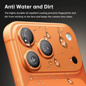 Factory Mental on - Piece AR + <span class=keywords><strong>AF</strong></span> Protector de lente de cámara de metal para iPhone 17 Pro Max/17 con funda de cámara individual amigable - Product Image 5