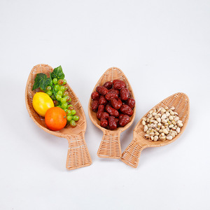 <b>Spoon</b> Shaped <b>Coffee</b> Basket Handmade Woven Natural Material For Home Cafe Use Snack Fruit Storage - Product Image 4