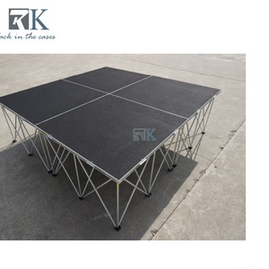 Plateforme de scène pliable en aluminium avec plateau en contreplaqué pour événements musicaux en plein air, mariages - Product Image 3