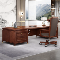 Nouveaux meubles de bureau de luxe chinois chocolat bois massif haut de gamme Table de direction bureau exécutif bois pour PDG