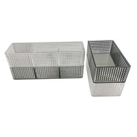 Caja de Almacenamiento de Cristal Transparente, Tamaños S y L, Multi-compartimentos, 100% PS, para Uso en el Hogar, Sala de Estar y Baño, Gran Venta