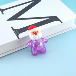Jouet souple anti-stress à rebond lent en forme de bonhomme de neige, sapin de Noël, Père Noël et renne, en maltose à paillettes et sequins - Product Image 4